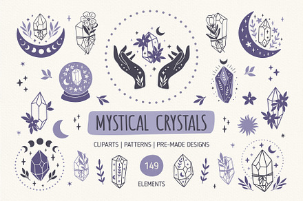 Mystical Crystals Set, a Graphic by Alena Koval