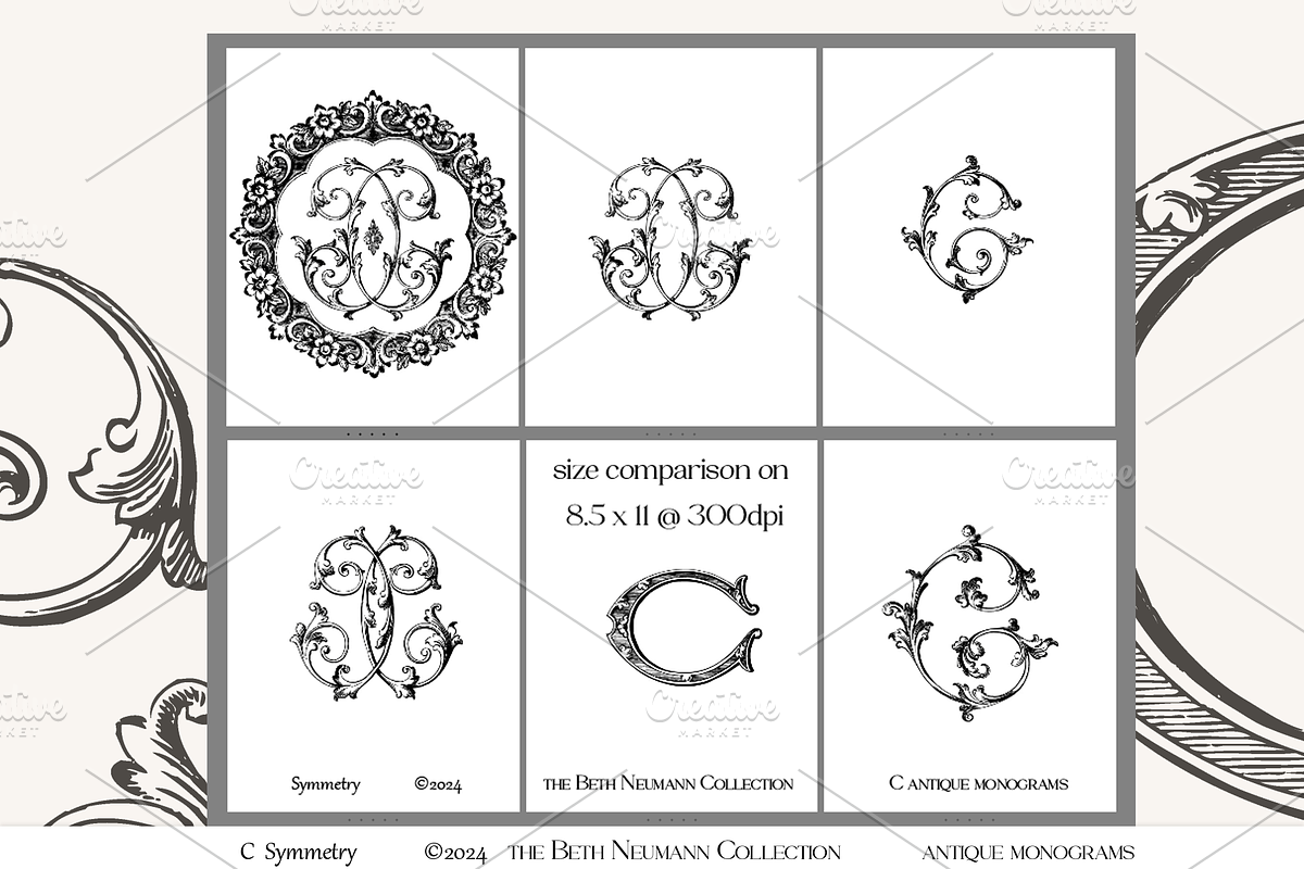 Antique Vintage Monogram Initial C, an Object Graphic by Antique Monograms (Photo 3 of 4)
