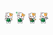 Cute Cat Barista Character Set, a Food Illustration by Jaysx1 (Thumbnail 1 of 5)