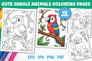 Cute Jungle Animals Coloring Pages, an Animal Illustration by Ink Gallery (Thumbnail 1 of 7)