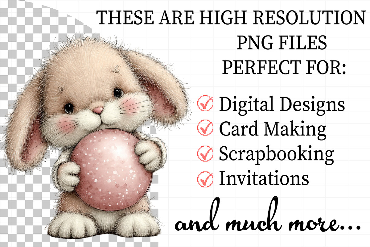 Baby Bunny Easter Clipart PNG, an Illustration by Daily.Designs (Photo 2 of 8)