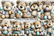 Whimsical Easter Teddy Bear Clipart, an Illustration by Canvas Craft (Thumbnail 1 of 6)