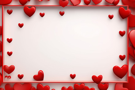 Valentine's Day composition. Photo frame and hearts on pastel pink background., a Holiday Photo by Natalia Klenova's Shop