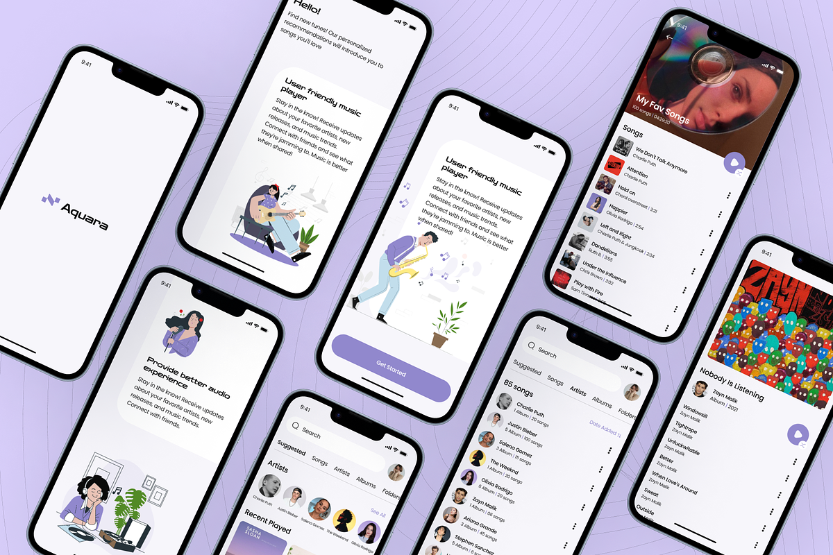 Aquara - Music App UI Kit, an UI Kit Template by Digibulbo (Photo 5 of 8)