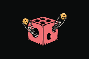 Skeletons Holding Happy Faces, an Object Illustration by nomlimo.com