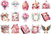 Watercolor Pink cancer  Clipart, an Illustration by Designking (Thumbnail 3 of 5)