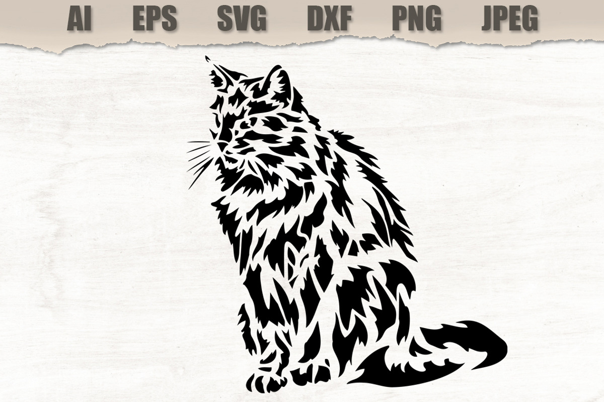 Stencil Cat Silhouette, an Animal Illustration by MARYCRAFTIRIA (Photo 1 of 3)