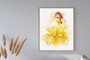 Princess Belle Watercolor Art, a Person Illustration by Designbudy (Thumbnail 4 of 12)