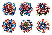 4th Of July Flowers Clipart, an Illustration by SinaCreation (Thumbnail 2 of 9)