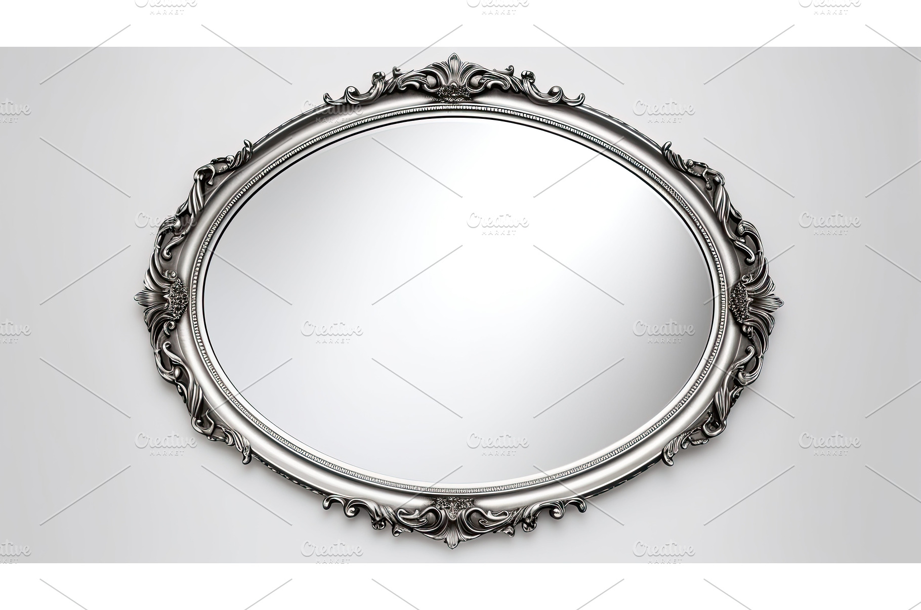frame silver oval ai generated, an Arts & Entertainment Photo by pikepicture