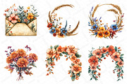 Watercolor Fall Floral Clipart, an Illustration by DreamPrint404 (Thumbnail 2 of 6)