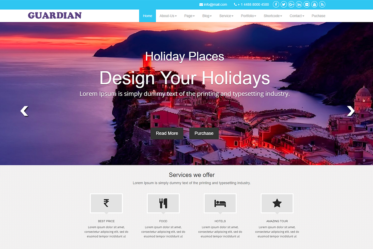 Guardian WordPress Theme, a WordPress Template by Weblizar Themes & Plugin