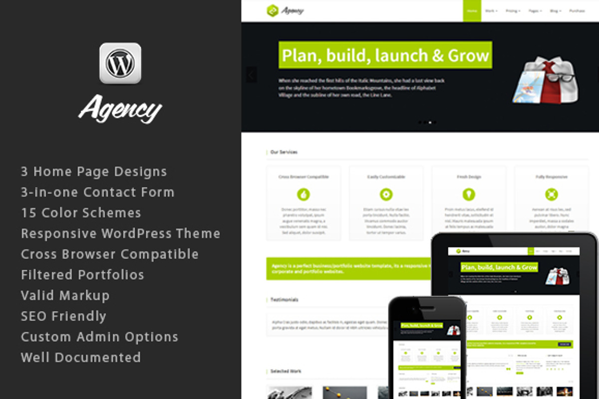 Responsive WordPress Theme:Agency, a WordPress Template by Themesforce