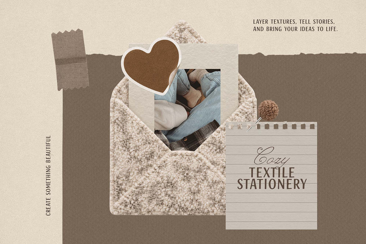 Cozy Textile Stationery Kit, an Object Graphic by DigARTbyHavroshka (Photo 12 of 12)