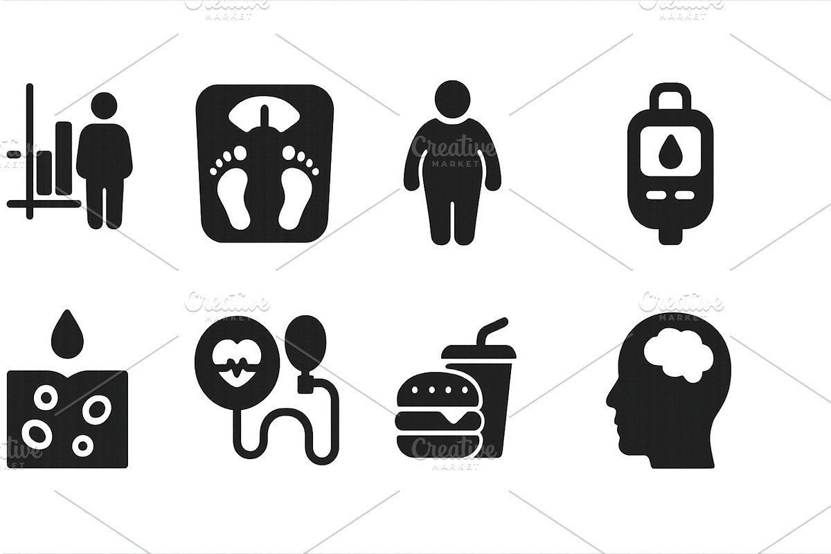 Health and wellness icons depicting, a Food Illustration by ZinetroN