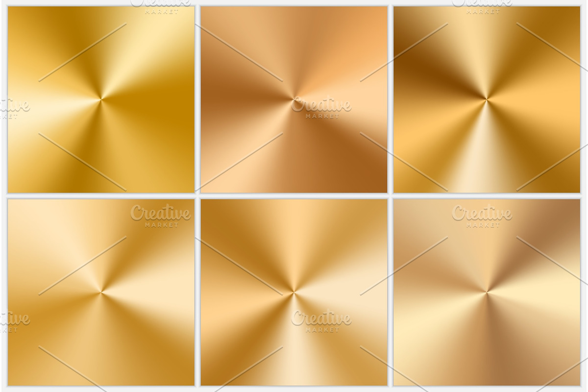 Collection of golden conic gradients, a Technology Illustration by SvetlanaWSE