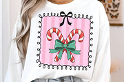 Christmas Candy Cane Coquette Frame, an Illustration by SinaCreation (Thumbnail 2 of 6)