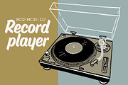 Vintage record player, an Illustration by Serifs & Whiskey (Thumbnail 1 of 3)