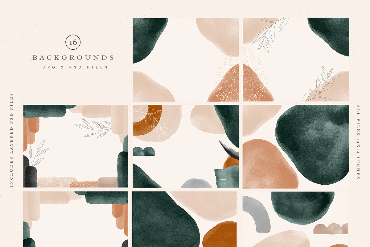Earthy Abstract Shapes + Logos, a Texture Graphic by Basia Stryjecka (Photo 12 of 20)