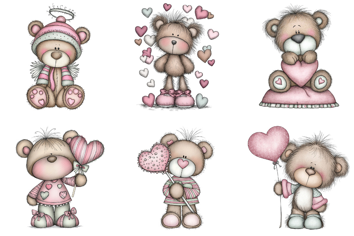 Whimsical Teddy Bear Valentine Clipa, a Graphic by CraftArtStudio (Photo 5 of 6)