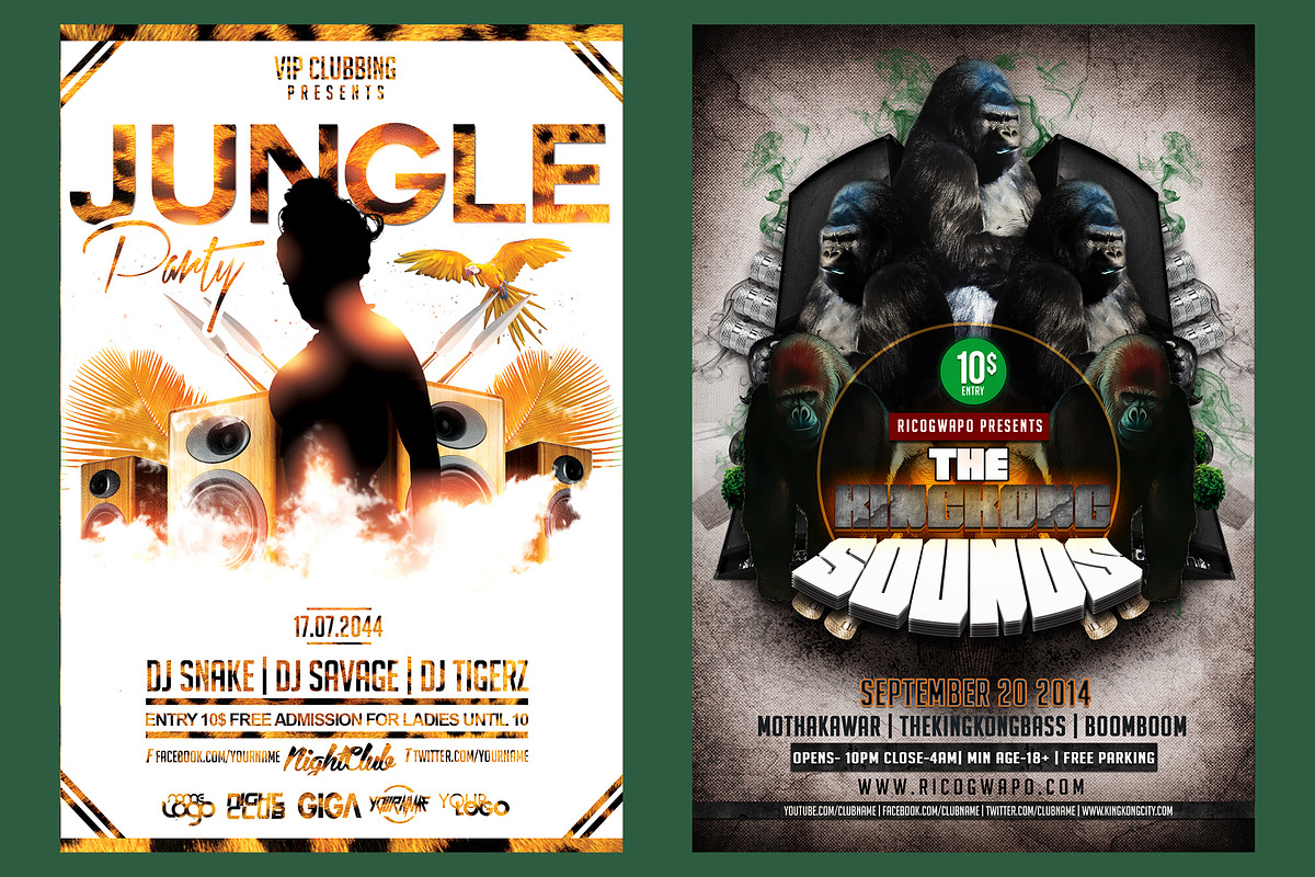 7 Templates Jungle Flyer Bundle, a Social Media Template by PopotLane (Photo 5 of 5)