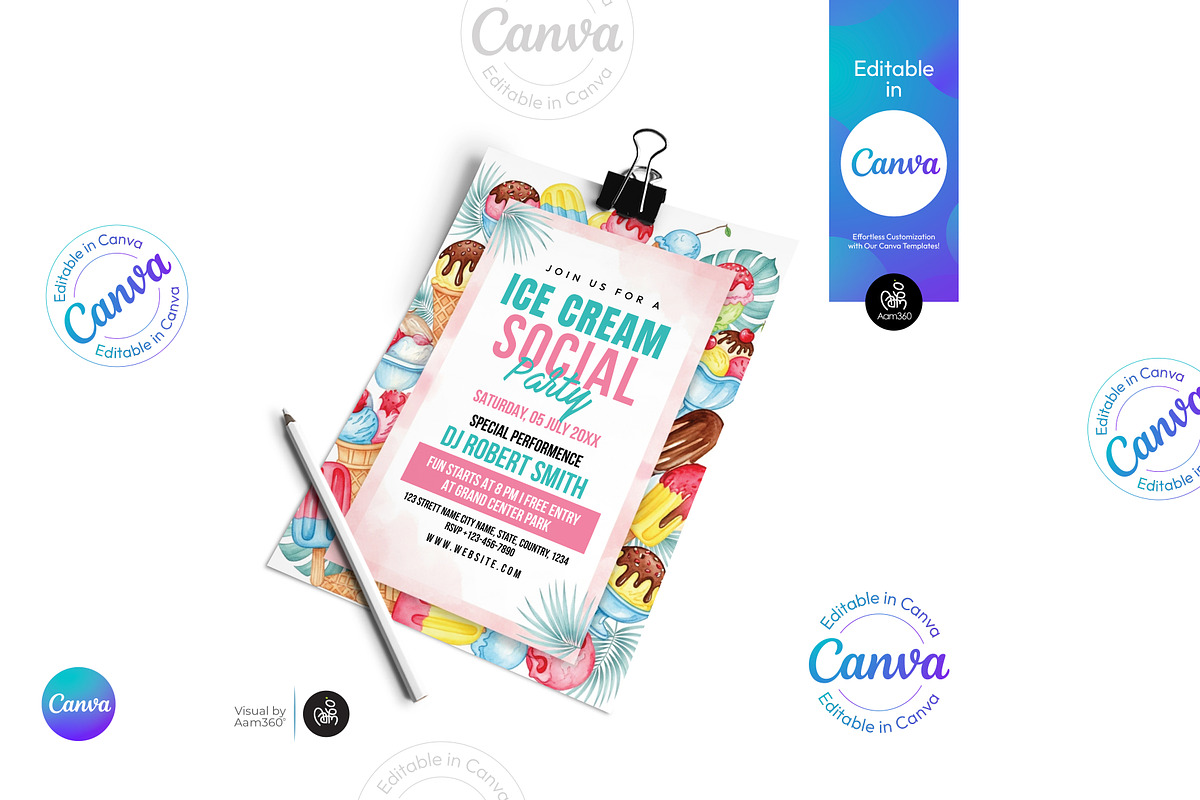 Ice Cream Social Flyer, a Flyer Template by Aam360 (Photo 3 of 3)