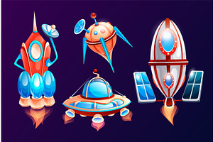 Space Icons, Rocket, Satellite