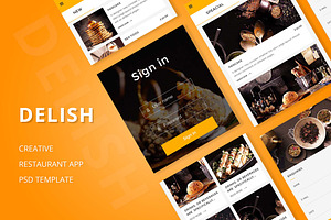 Delish - Creative Restaurant PSD APP