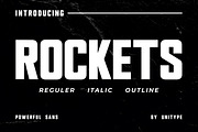 ROCKETS - A Powerful Sans Serif, a Sans Serif Font by Umitype (Thumbnail 1 of 13)