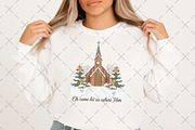 Vintage Christmas Church PNG, an Illustration by Craft Nest (Thumbnail 3 of 6)