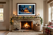 Cozy Winter Cabin Night Background, a Nature Photo by Aura Canyon HQ (Thumbnail 5 of 7)