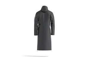 Black Waterproof Rain Coat 3D Model