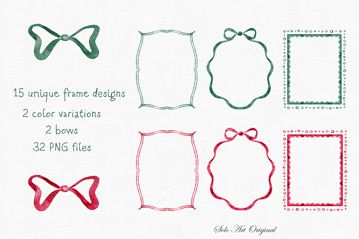 Christmas Frames.Hand-Drawn Borders., an Object Graphic by Solo Art Original (Photo 2 of 9)