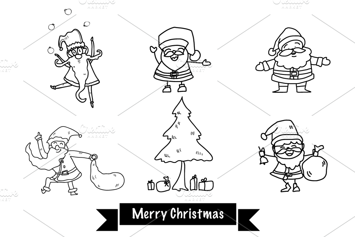 Hand drawn funny Christmas character, a Seasonal Illustration by Atthameeni (Photo 3 of 4)