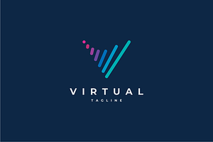 Virtual Letter V Logo Design, a Branding & Logo Template by yopie