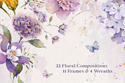 Watercolor Violet Floral Collection, a Decorative Illustration by Damian Roh (Thumbnail 5 of 14)