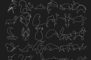 Abstract Animal Line Art Set 1