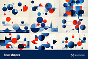 Blue shapes. 53 images, a Decorative Illustration by Handmadefont (Thumbnail 4 of 12)