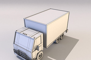 Cartoon Truck Low Poly 3D Model