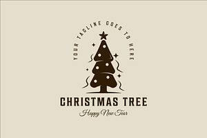 pine tree christmas logo vector, a Branding & Logo Template by zyxroun shop