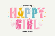 Happy Girl - Playful Cute Font, a Sans Serif Font by KiddoGlyphs Studio (Thumbnail 1 of 5)