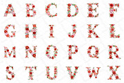 Watercolor Red Flowers Alphabet Clip, an Illustration by DreamPrint404 (Thumbnail 2 of 4)