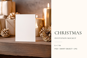 CHRISTMAS 5x7 IN INVITATION MOCKUP