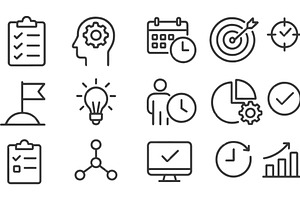 Vector illustration of line icons, an Illustration by ZinetroN