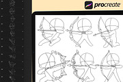 50 Chibi Procreate fighting Stamps, a Brush Add-On by DrawingStoryShop (Thumbnail 4 of 6)