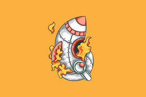 Astronaut Spaceship Illustration