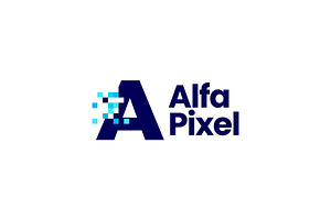a letter pixel mark digital 8 bit, a Branding & Logo Template by VASTARD STUDIO