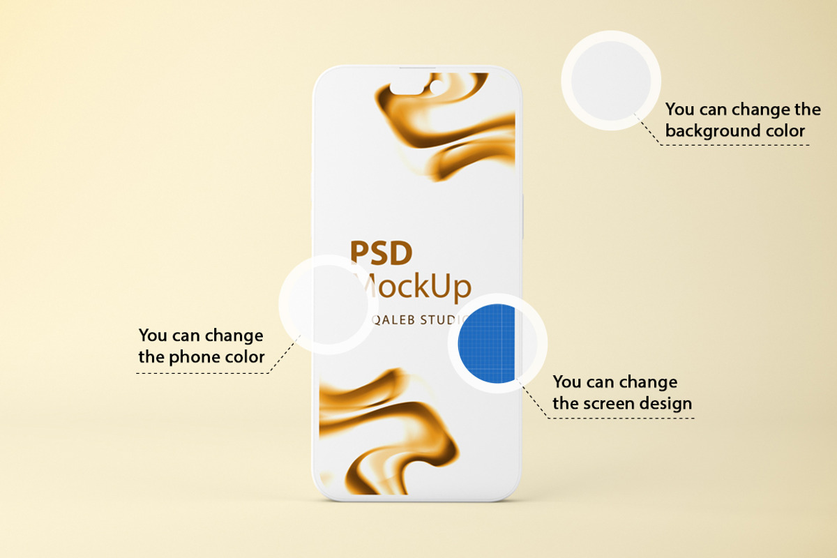 Clay iPhone 14 Mockup, an iPhone Mockup by Qaleb Studio (Photo 2 of 13)