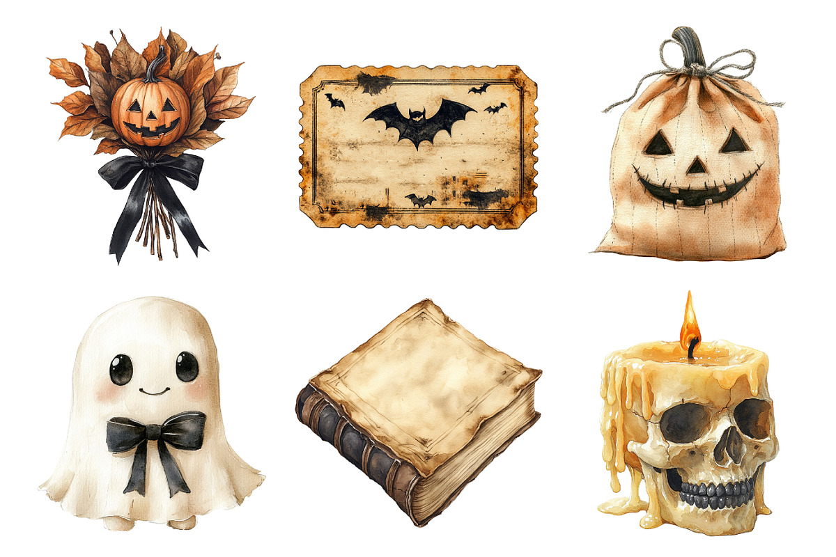 Beige & Black Halloween Clipart, an Illustration by Daily.Designs (Photo 2 of 5)
