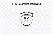 Bored and Moody Student Emoticon Set, an Outline Icon by Designfour (Thumbnail 6 of 7)